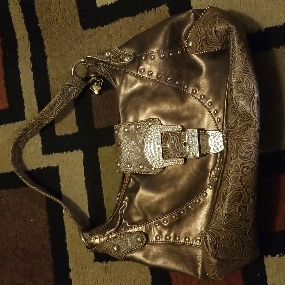 Kathy Van Zeeland Brown Shoulder Purse